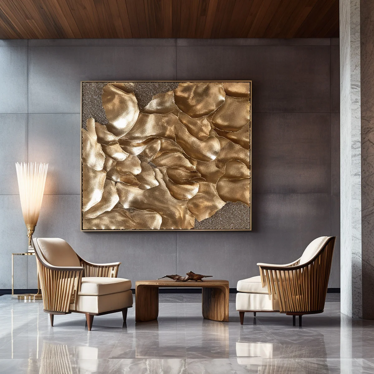 A luxury Atlanta home with a custom art work done by artist Sylvia Cohen for Artezza Group