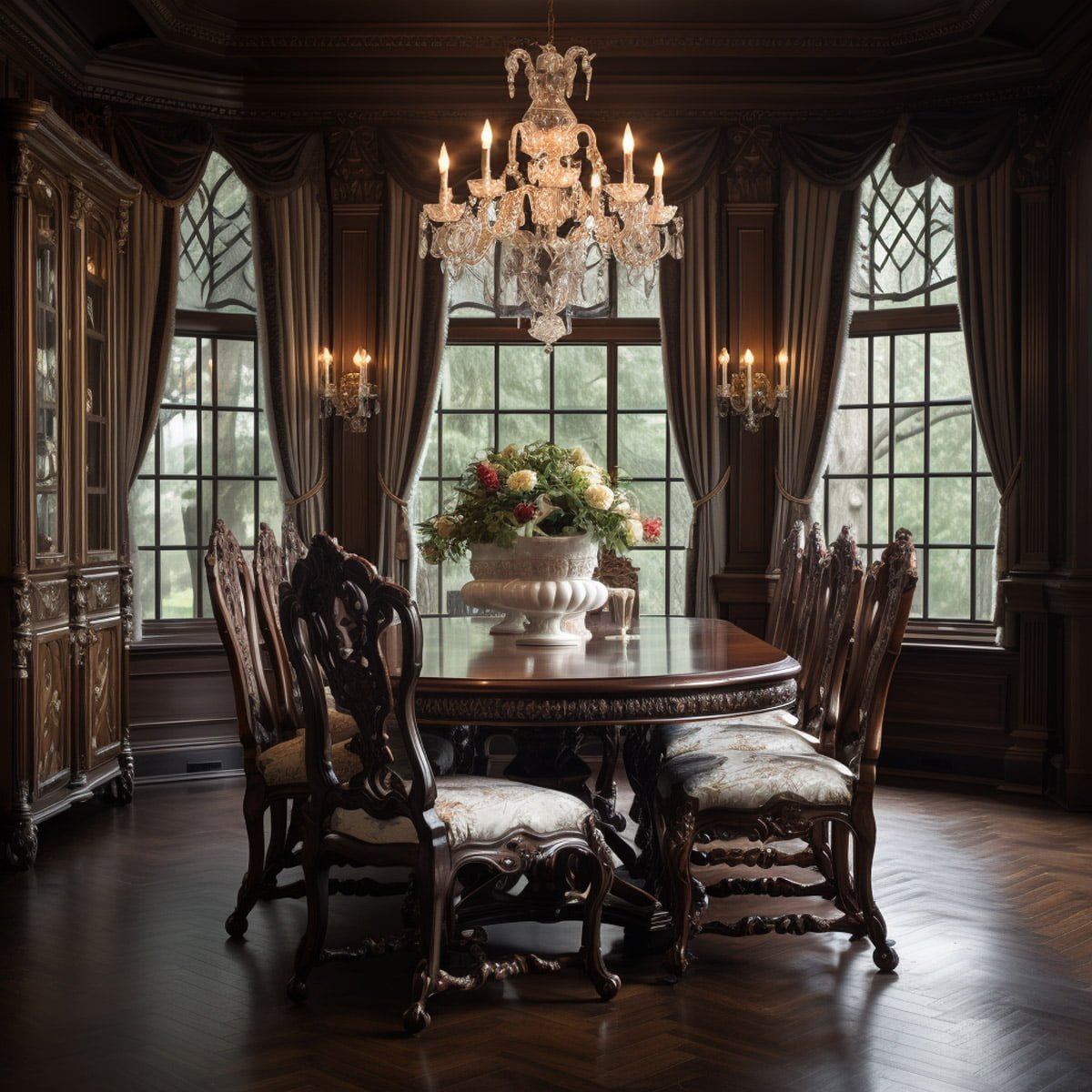 Art Deco is a style that emerged in the 1920s and features bold, elegant, and glamorous elements. It combines symmetrical patterns, geometric shapes, and luxurious materials.